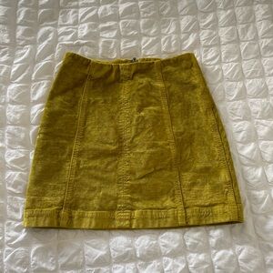 Free People Femme Velvet Mini Skirt - Green